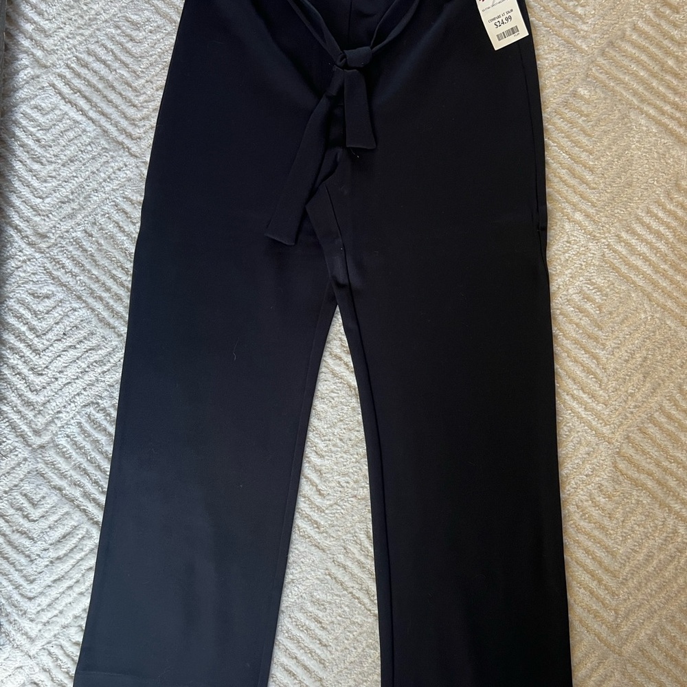 Jones New York Tie-Waist Black Women's Pants